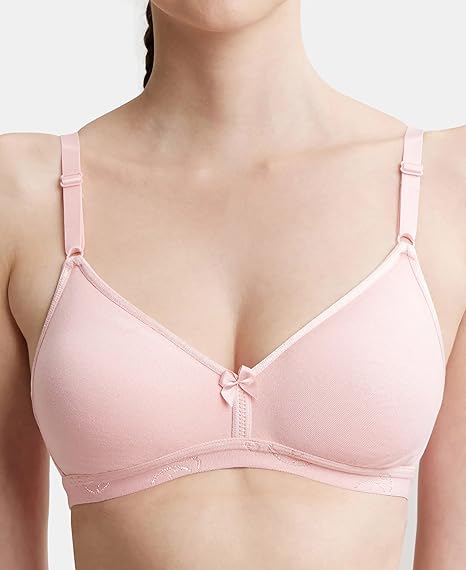 Jockey 1581 Women’s Wirefree Cotton Bra – Medium Coverage with Soft Underband